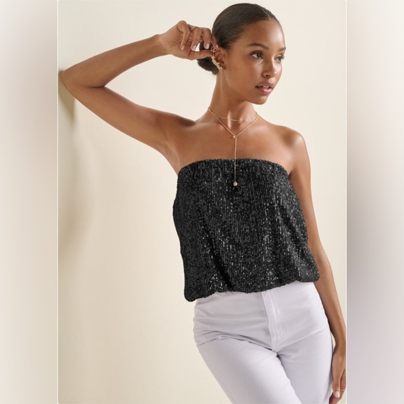 Sequin all over Black Croptop - Picture 1 of 11